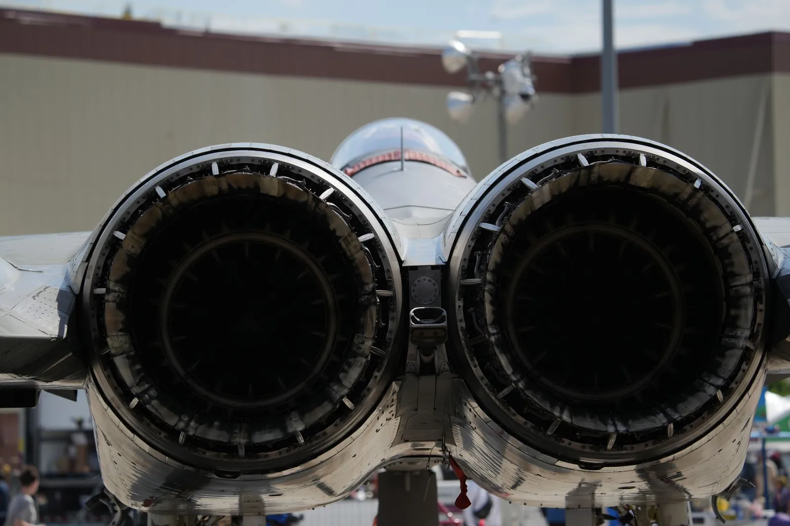 Detailed close-up of a jet aircraft's engines at an air show in Hampton, Virginia. Stock photo illustrating Jaykay Enterprises' fund raise story.