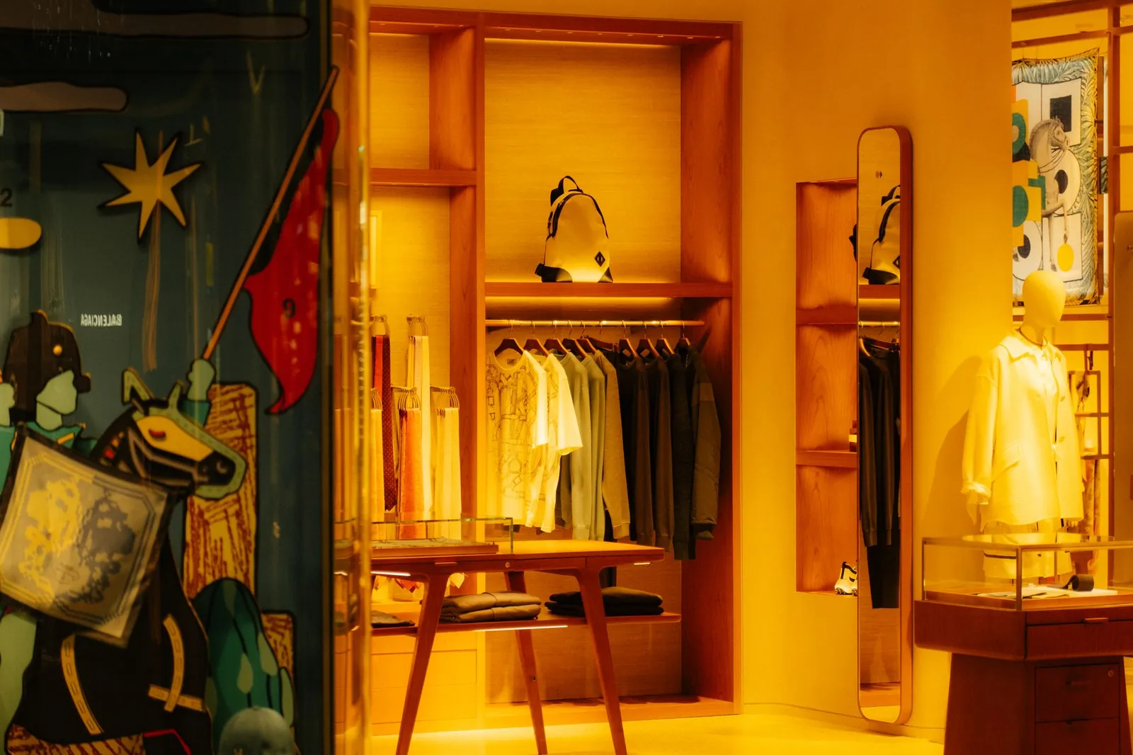 Elegant fashion boutique interior with stylish clothing and accessories on display. Stock photo illustrating Kewal Kiran Clothing's earning call story.