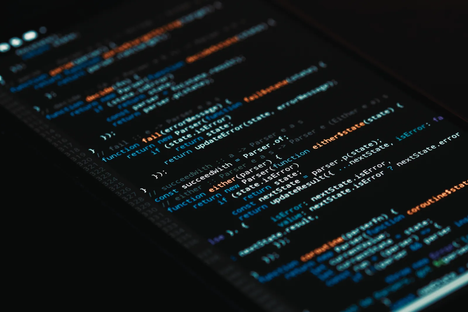 A detailed view of computer programming code on a screen, showcasing software development. Stock photo illustrating RNIT AI Solutions' new order story.