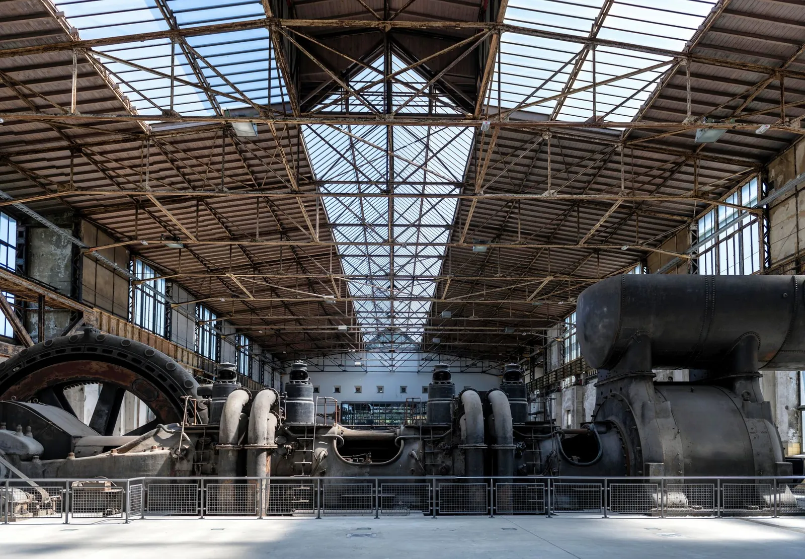 Interior view of a historic industrial facility in Hattingen, showcasing vintage steel equipment. Stock photo illustrating Andhra Cements' production started story.
